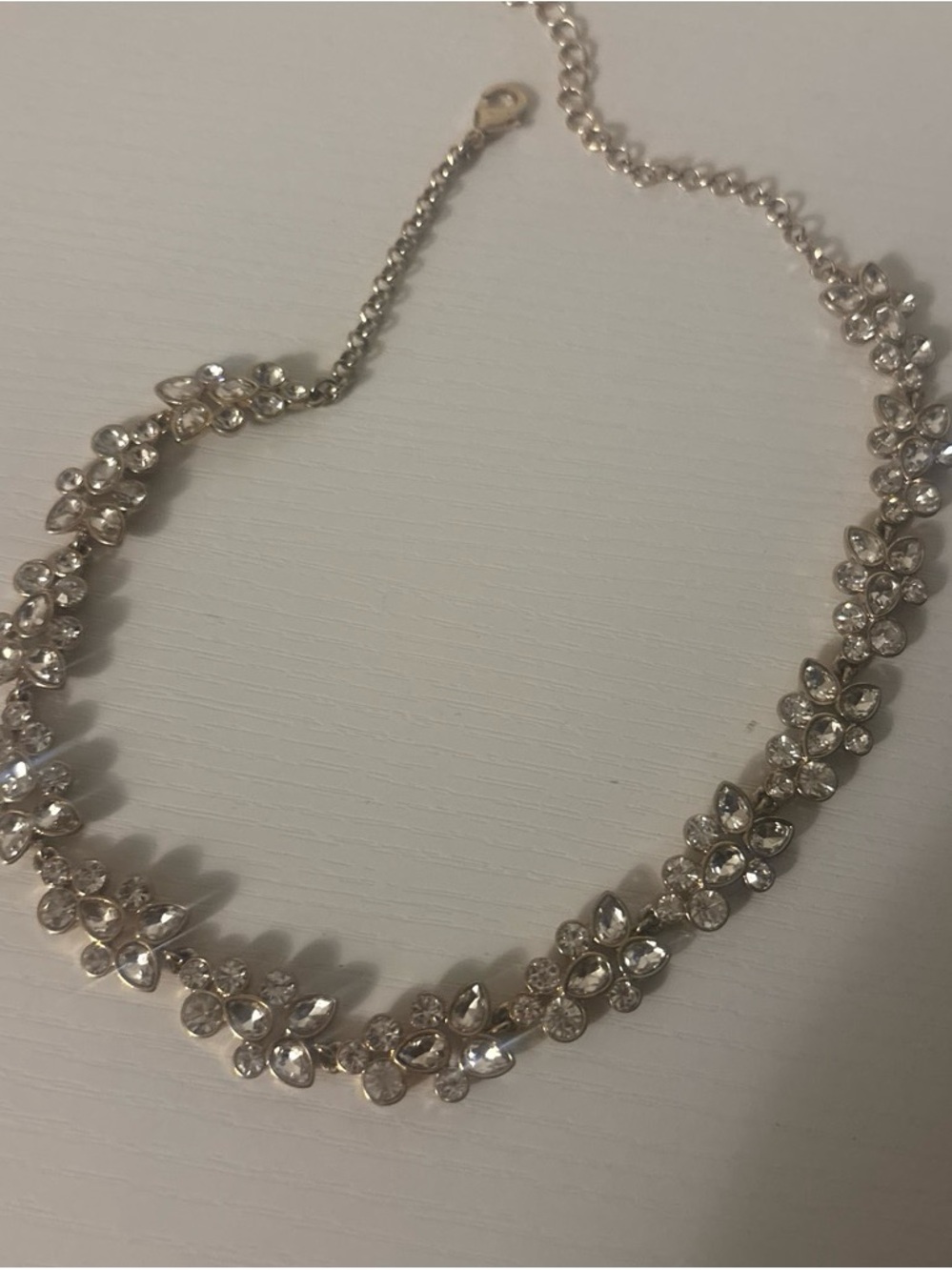 & Other Stories Crystal Flower Necklace - Silver